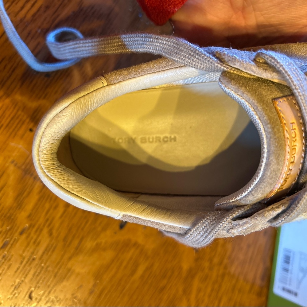 Tory Burch Women’s Taupe Suede Sneakers - Picture 8 of 8